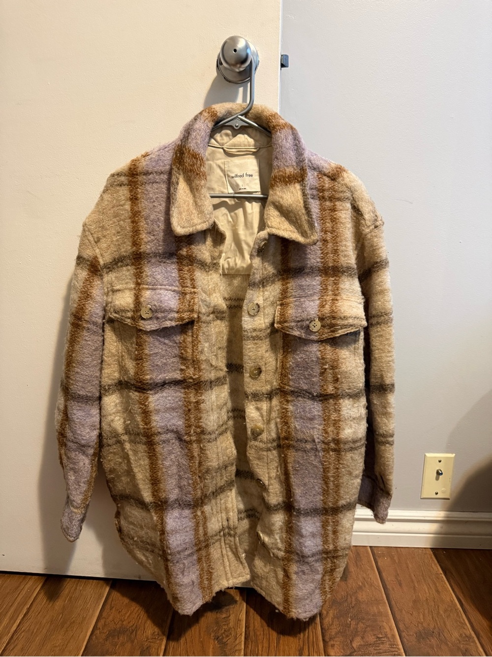 Wilfred Beige & Lavender Plaid Jacket